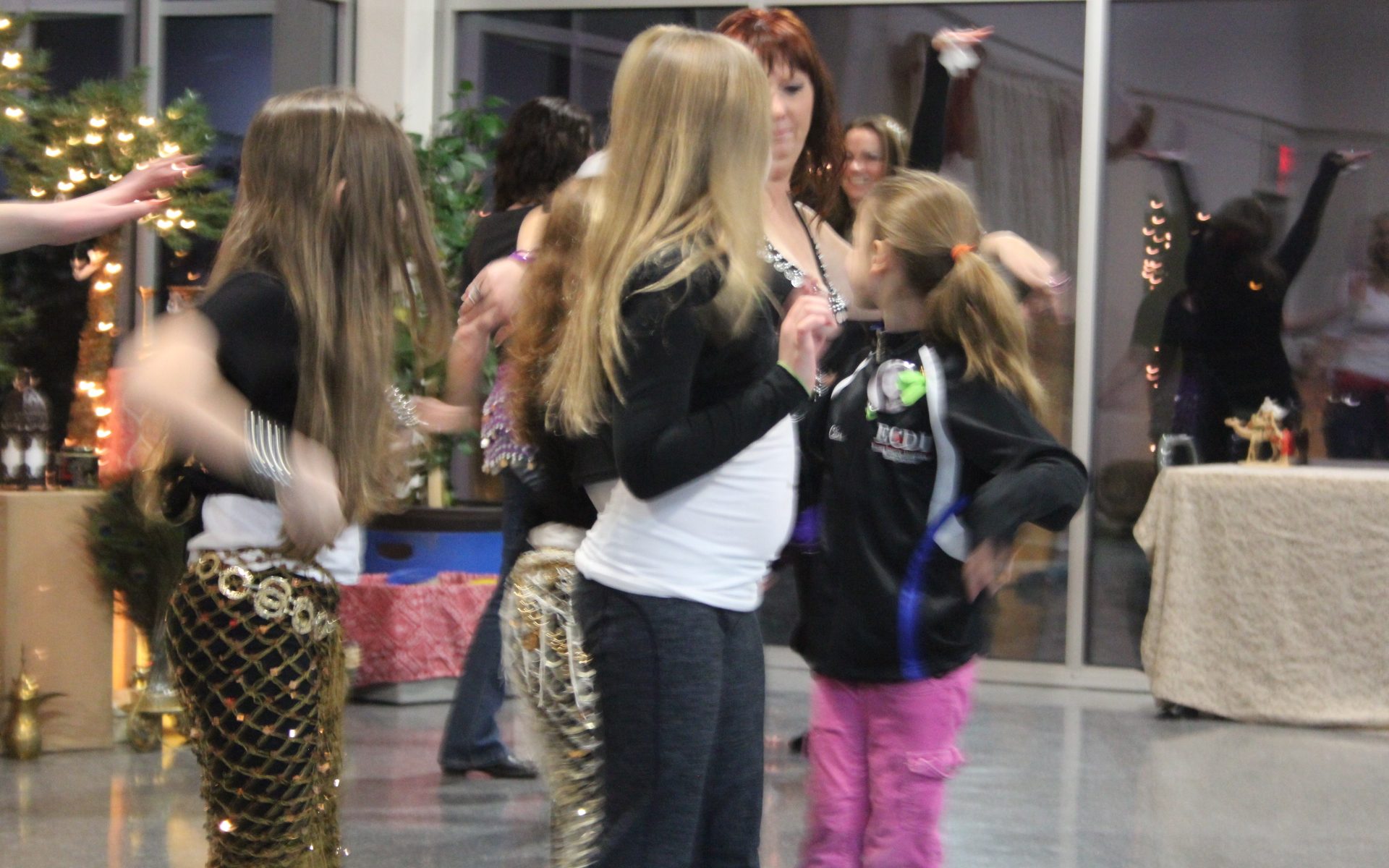 children learning to belly dance